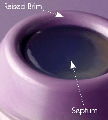 The raised brim of the Pro-Fuse CT device provides clear response to palpation of the port area, to assist in locating the septum of the port, for infusion or CT therapy.